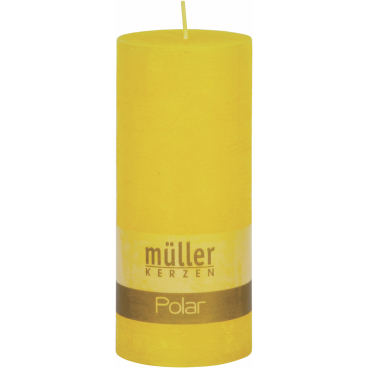 Müller Kerzen Polar Stumpenkerze 160/68mm, Raureif-Effekt 1 Packung = 4 Stück, gelb - Bild-Darstellung des Produktes 1