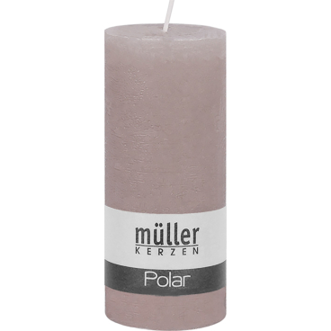 Müller Kerzen Polar Stumpenkerze 160/68mm, Raureif-Effekt 1 Packung = 4 Stück, naturgrau - Bild-Darstellung des Produktes 1