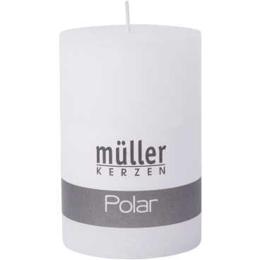 Müller Kerzen Polar Stumpenkerzen 120/78mm, Raureif-Effekt 1 Packung = 4 Stück, weiss - Bild-Darstellung des Produktes 1