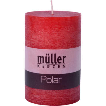 Müller Kerzen Polar Stumpenkerzen 120/78mm, Raureif-Effekt 1 Packung = 4 Stück, rot - Bild-Darstellung des Produktes 1