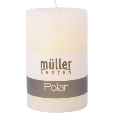 Müller Kerzen Polar Stumpenkerzen 120/78mm, Raureif-Effekt 1 Packung = 4 Stück, vanille - Bild-Darstellung des Produktes 1