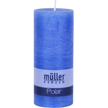 Müller Kerzen Polar Stumpenkerze 160/68mm, Raureif-Effekt 1 Packung = 4 Stück, delft - Bild-Darstellung des Produktes 1