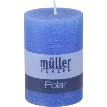 Müller Kerzen Polar Stumpenkerzen 100/68 mm, Raureif-Effekt 1 Packung = 4 Stück, delft - Bild-Darstellung des Produktes 1