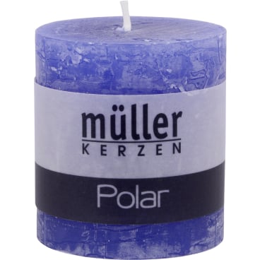 Müller Kerzen Polar Stumpenkerzen 75/68 mm, Raureif-Effekt 1 Packung = 4 Stück, delft - Bild-Darstellung des Produktes 1