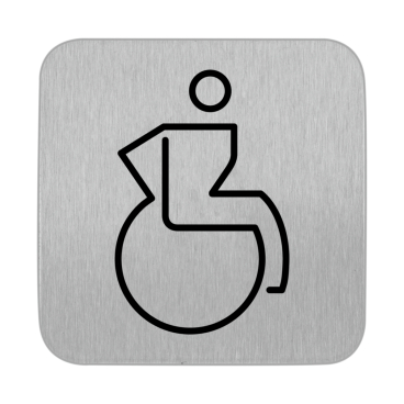 SanTRAL® Hinweisschild Barrierefrei, selbstklebend 1 Stück - Edelstahl: Silber - Bild-Darstellung des Produktes 1