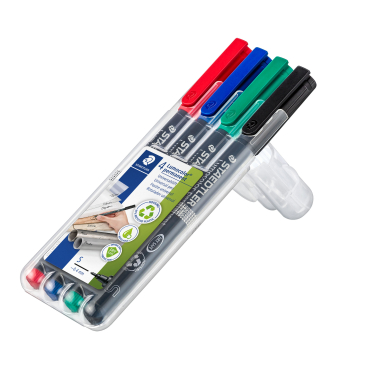 Staedtler Fineliner Lumocolor® permanent pen 313, nachfüllbar 1 Etui = 4 Stück, aufstellbar, Linienbreite S - Bild-Darstellung des Produktes 1
