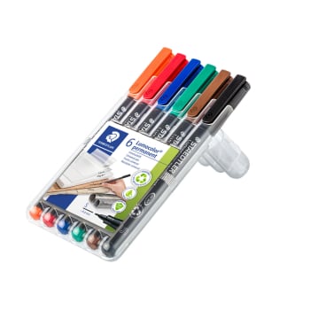 Staedtler Fineliner Lumocolor® permanent pen 313, nachfüllbar 1 Etui = 6 Stück, aufstellbar, Linienbreite S - Bild-Darstellung des Produktes 1