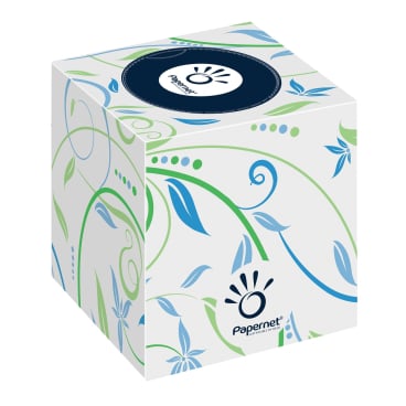 Papernet Cube Kosmetiktücher, 3-lagig 1 Karton = 16 Boxen à 60 Tücher - Bild-Darstellung des Produktes 1