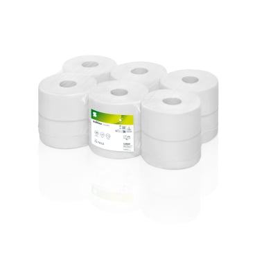 Satino comfort Toilettenpapier Großrollen, 2-lagig, hochweiß 1 Paket = 12 Rollen à 180 Meter, JT1-kompatibel - Bild-Darstellung des Produktes 1