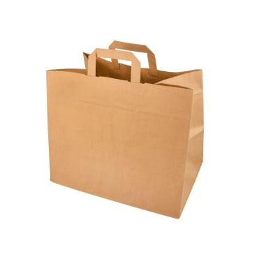 Papstar Papiertüten mit Tragegriff, 27 cm x 32 cm x 17 cm, braun 1 Packung = 50 Stück - Bild-Darstellung des Produktes 1
