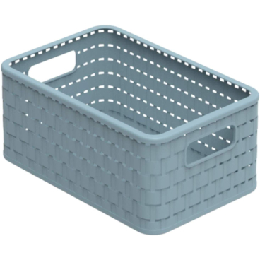 Rotho COUNTRY ECO Aufbewahrungskorb Rattan 6 Liter, A5 Farbe: Horizon blue - Bild-Darstellung des Produktes 1