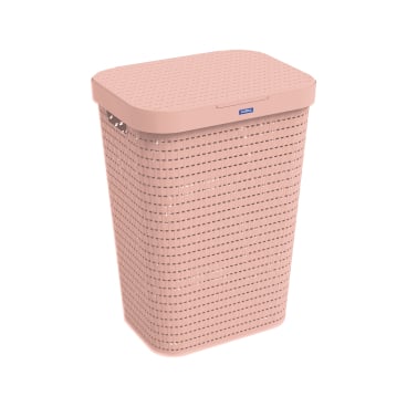 Rotho COUNTRY Wäschesammler, 55 Liter Farbe: linnea pink ged. - Bild-Darstellung des Produktes 1