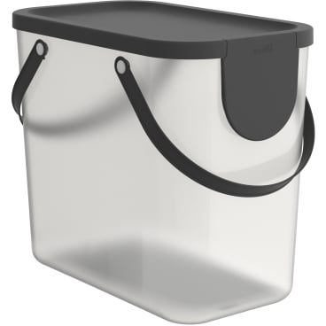 Rotho ALBULA Aufbewahrungssystem 25 Liter, schwarzer Deckel Farbe: Transparent - Bild-Darstellung des Produktes 1