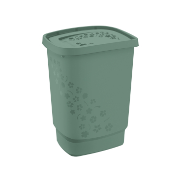 Rotho FLOWERS Wäschesammler, 55 Liter Farbe: Mistletoe green - Bild-Darstellung des Produktes 1