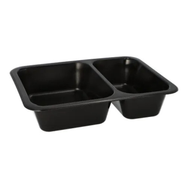 Menüschalen Mehrweg, Kunststoff, schwarz 1 Packung = 20 Stück, 2-geteilt - Bild-Darstellung des Produktes 1