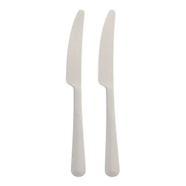 Mehrweg Messer, Bio-PP, extra stabil, 19,7 cm 1 Packung = 10 Stück, Farbe: weiß - Bild-Darstellung des Produktes 1