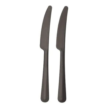 Mehrweg Messer, Bio-PP, extra stabil, 19,7 cm 1 Packung = 10 Stück, Farbe: schwarz - Bild-Darstellung des Produktes 1