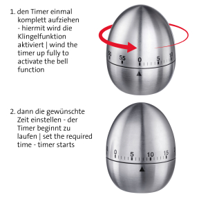 WESTMARK Tempus Eieruhr, mechanisch, Edelstahl – 1 Uhr