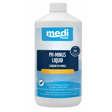 mediPOOL pH-Minus Liquid, pH senker 1 Liter - Flasche - Bild-Darstellung des Produktes 1