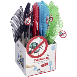 Westmark GmbH WESTMARK Fliegenklatschen Display Fly Hunter, farbig sortiert, Ersatzdisplay für die Fliegenklatsche mit Teleskopstange, 1 Packung = 16 Fliegenklatschen 50802670