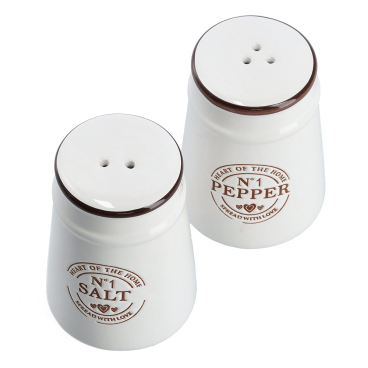 Zeller Salz-/Pfefferstreuer-Set, 2-teilig, Keramik, weiß – Maße jeweils (L x B x H): 60 x 50 x 88 mm