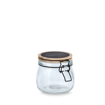 Zeller Vorratsglas mit Bügelverschluss, Kiefer – Maße (L x B x H): 110 x 110 x 102 mm, 500 ml