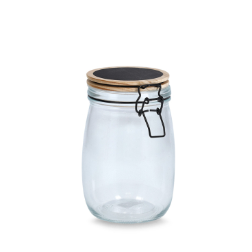 Zeller Vorratsglas mit Bügelverschluss, Kiefer Maße (L x B x H): 110 x 110 x 170 mm, 1000 ml - Bild-Darstellung des Produktes 1