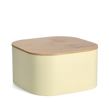 Zeller Brotkasten mit Bambusdeckel, Metall Farbe: gelb - Bild-Darstellung des Produktes 1