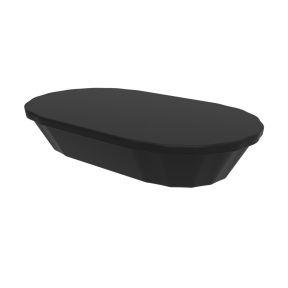 Snackschalen mit Deckel To Go, oval, 204 x 119 x 43 mm – 1 Stück, Farbe: schwarz