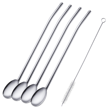 WESTMARK Trinkhalmlöffel inkl. Bürstchen 1 Set = 4 Trinkhalmlöffel inkl. Reinigungsbürstchen - Bild-Darstellung des Produktes 1