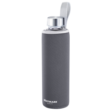 WESTMARK Viva Trinkflasche mit Cover, Glas, 550 ml Farbe: anthrazit - Bild-Darstellung des Produktes 1