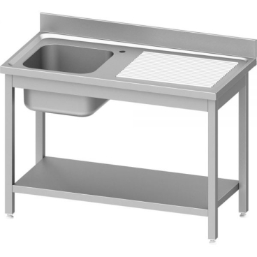 Stalgast Spültisch ECO, T 600, ein Spülbecken, AISI201 Edelstahl Maße (B x T x H): 1200 x 600 x 850 mm, Becken links - Bild-Darstellung des Produktes 1