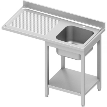 Stalgast Spültisch ECO, mit Boden und Becken, AISI201 Edelstahl Maße (B x T x H): 1200 x 700 x 900 mm, ein Becken rechts - Bild-Darstellung des Produktes 1