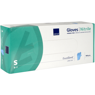 ABENA® Excellent Nitrilhandschuhe, puderfrei, extra lang, blau 1 Packung = 100 Stück, Größe S - Bild-Darstellung des Produktes 1