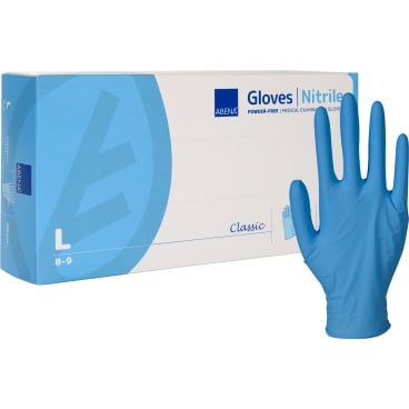 ABENA® Classic Nitrilhandschuhe, puderfrei, blau 1 Packung = 100 Stück, Größe L - Bild-Darstellung des Produktes 1