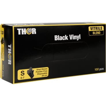 ABENA® Thor Black Vinyl Einweghandschuhe, puderfrei, schwarz 1 Packung = 100 Stück, Größe S - Bild-Darstellung des Produktes 1