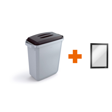 DURABLE Behälter DURABIN 60 mit Deckel + Inforahmen DURAFRAME Deckelfarbe: schwarz - Bild-Darstellung des Produktes 1