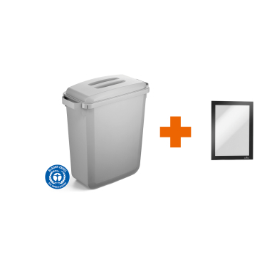 DURABLE Behälter DURABIN 60 mit Deckel + Inforahmen DURAFRAME Deckelfarbe: grau - Bild-Darstellung des Produktes 1