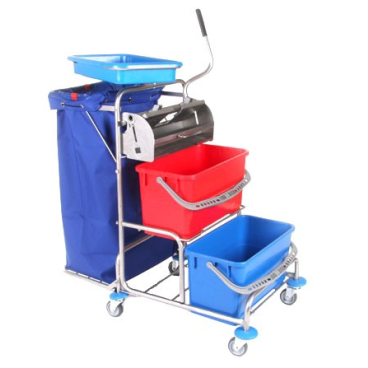 Floorstar FPW 2 Top Plus ES PATENT Flachpressenwagen, Edelstahl Fassungsvermögen: 2 x 70 Liter - Bild-Darstellung des Produktes 1