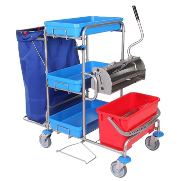 Floorstar FPW 4 mono ES PATENT Flachpressenwagen, Edelstahl Fassungsvermögen: 1 x 120 Liter - Bild-Darstellung des Produktes 1