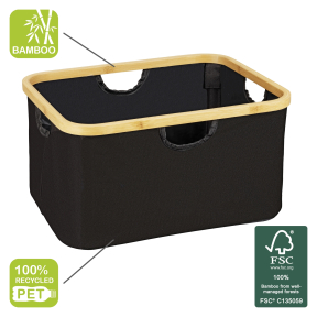 WENKO Korb Ecori, 2er Set, Polyester/Bambus, faltbar 1 Set = 2 Aufbewahrungskörbe kaufen