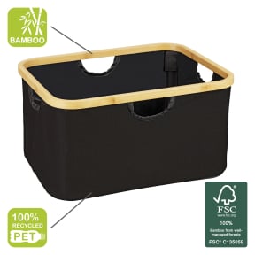WENKO Korb Ecori, 2er Set, Polyester/Bambus, faltbar 1 Set = 2 Aufbewahrungskörbe kaufen