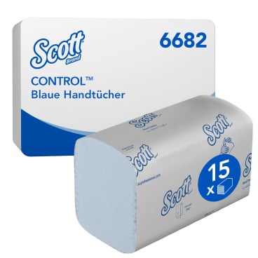 SCOTT® Control™ Blue Handtuchpapier, 1-lagig, 32 x 20 cm 1 Karton = 15 Packungen à 240 Tücher = 3600 Tücher - Bild-Darstellung des Produktes 1