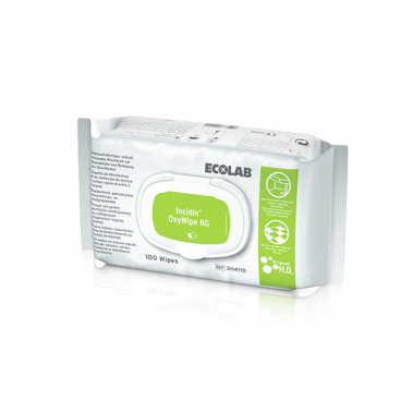 ECOLAB Incidin OxyWipe NG Flächendesinfektionstücher 1 Karton = 6 x 100 Tücher, Maße: 20 x 20 cm - Bild-Darstellung des Produktes 1