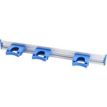 Haug Alu-Geräteleiste, Wandhalterung für Besenstiele, 3 Halter Farbe blau, Maße (B x H x T): 510 x 55 x 85 mm - Bild-Darstellung des Produktes 1
