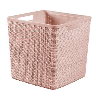 CURVER JUTE RECYCLING Aufbewahrungskorb Cube, 17 Liter Farbe: rosa - Bild-Darstellung des Produktes 1