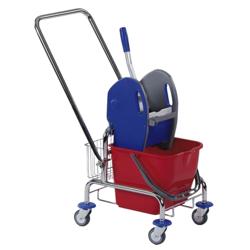 Floorstar Einfachfahrwagen 25 l Deichsel, Korb SOLID, verchromt