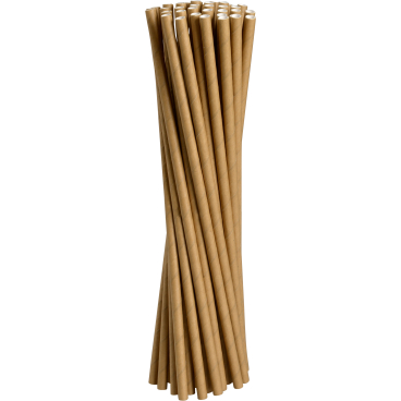 ABENA® Trinkhalme Papier, Braun, 19,5 cm, Ø 0,6 cm 1 Karton = 20 Packungen à 250 Stück - Bild-Darstellung des Produktes 1