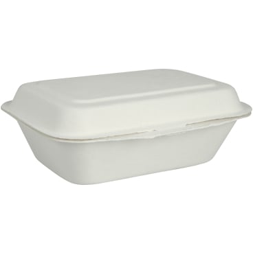 ABENA® Menübox, Bagasse, Ungeteilt, weiß 1 Packung = 50 Stück, Maße: 19,1 x 13,5 x 5,8 cm - Bild-Darstellung des Produktes 1