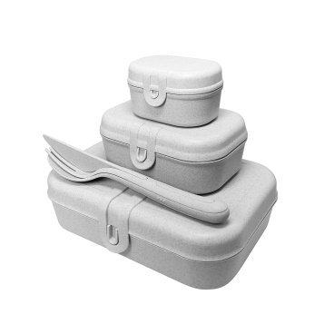 Koziol Lunchbox Set inkl. Besteck PASCAL READY, 4-teilig 1 Set, Farbe: grau - Bild-Darstellung des Produktes 1